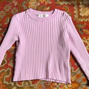 H&M Light Pink Ribbed Knit Top